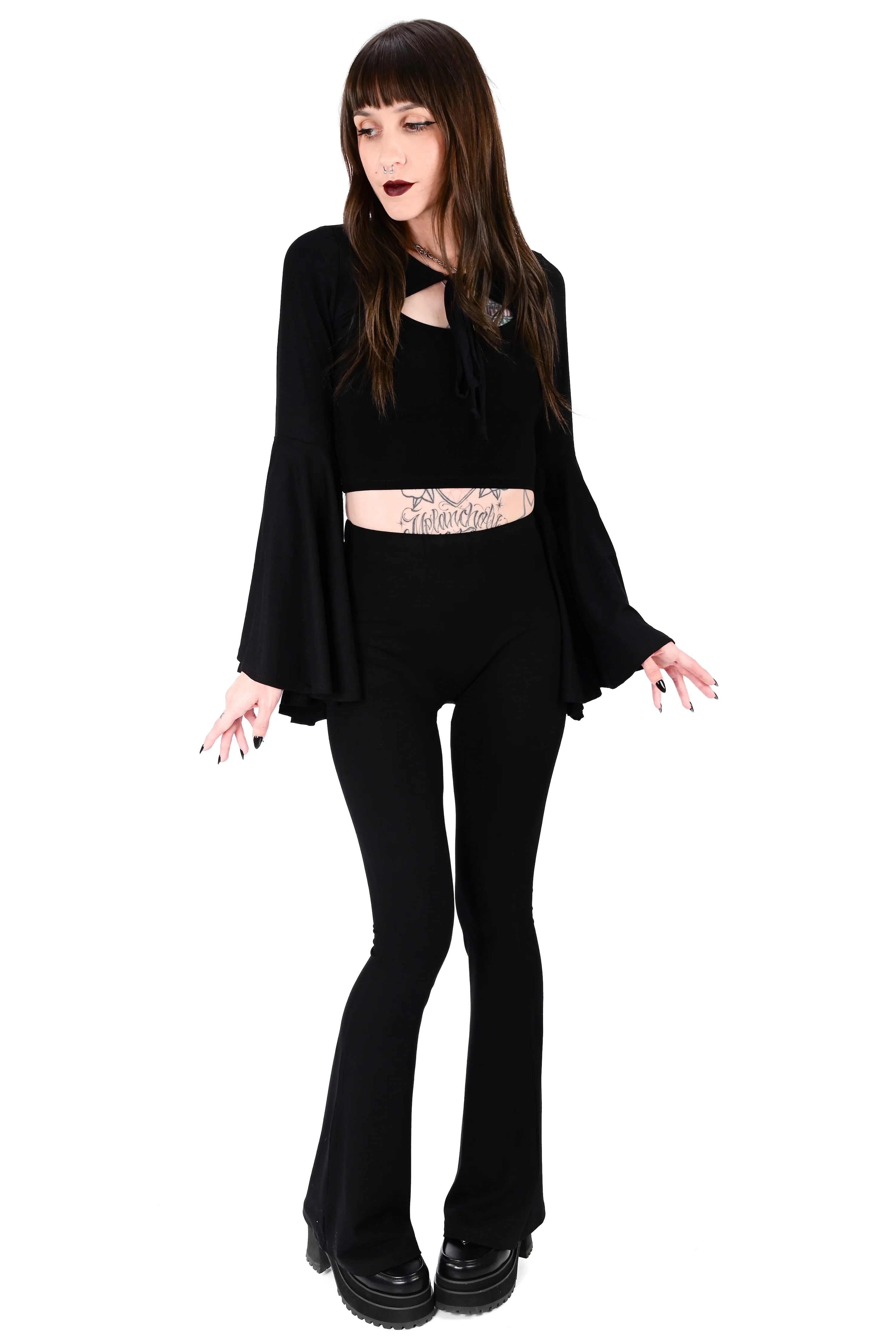 Black Seamless Flare Leggings 2.0 - Sign Up For Restock Notifications! - Image 3
