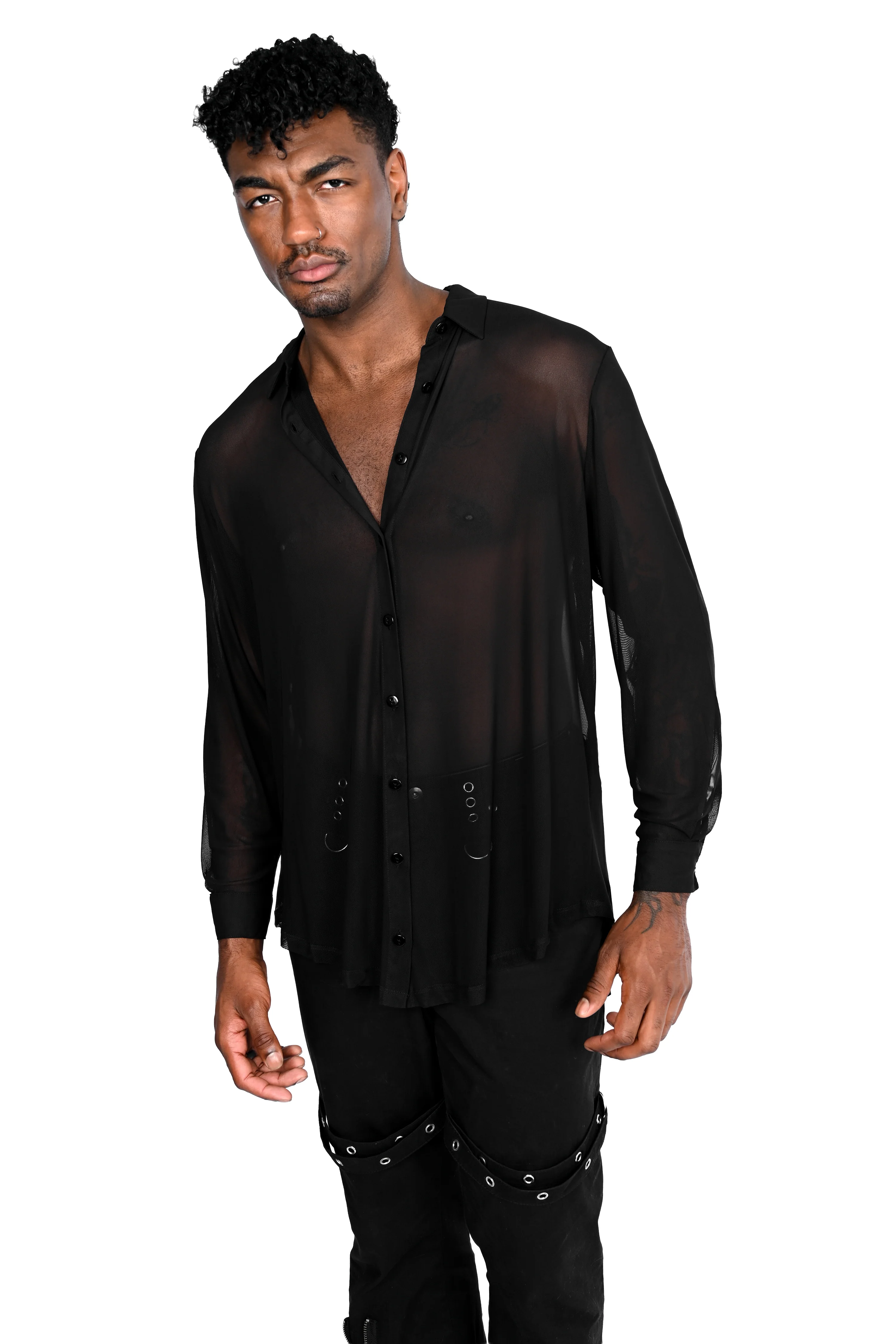 Mesh Memphis Oversized Shirt - Image 7