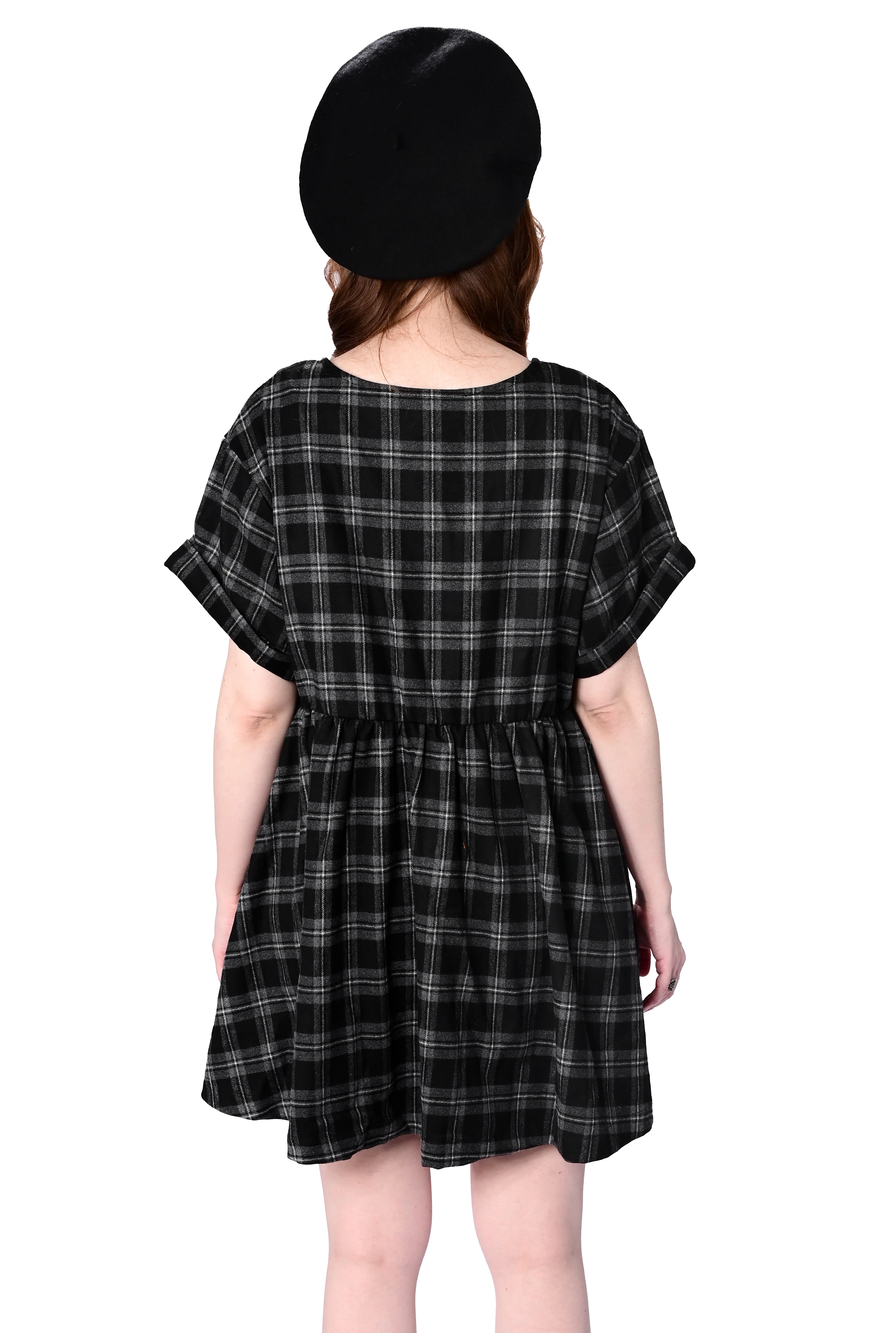 Plaid Babydoll Dress - Image 3