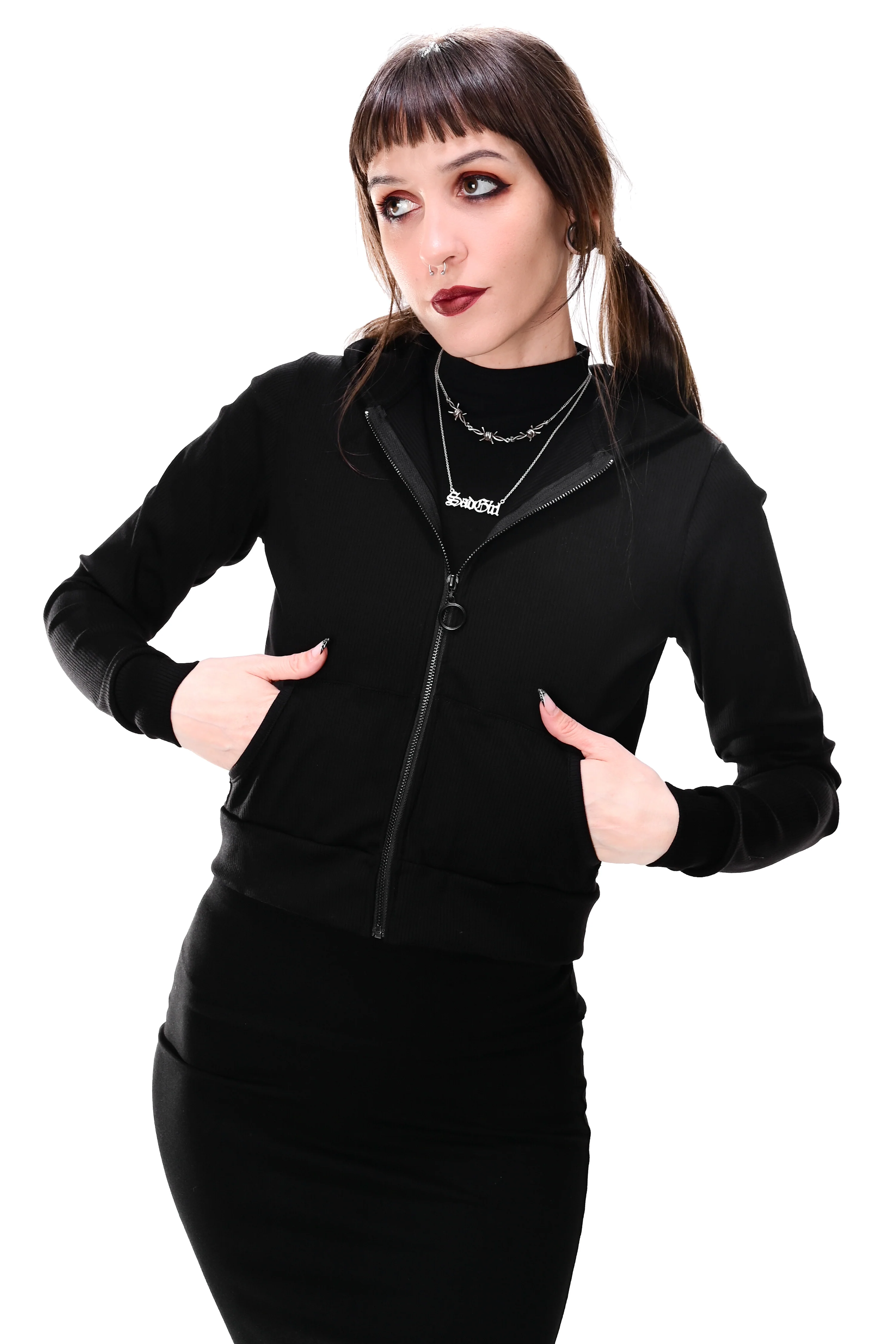 Signature Ribbed Zip Up Hoodie - Final Sale! XS + 3X Left! - Image 4