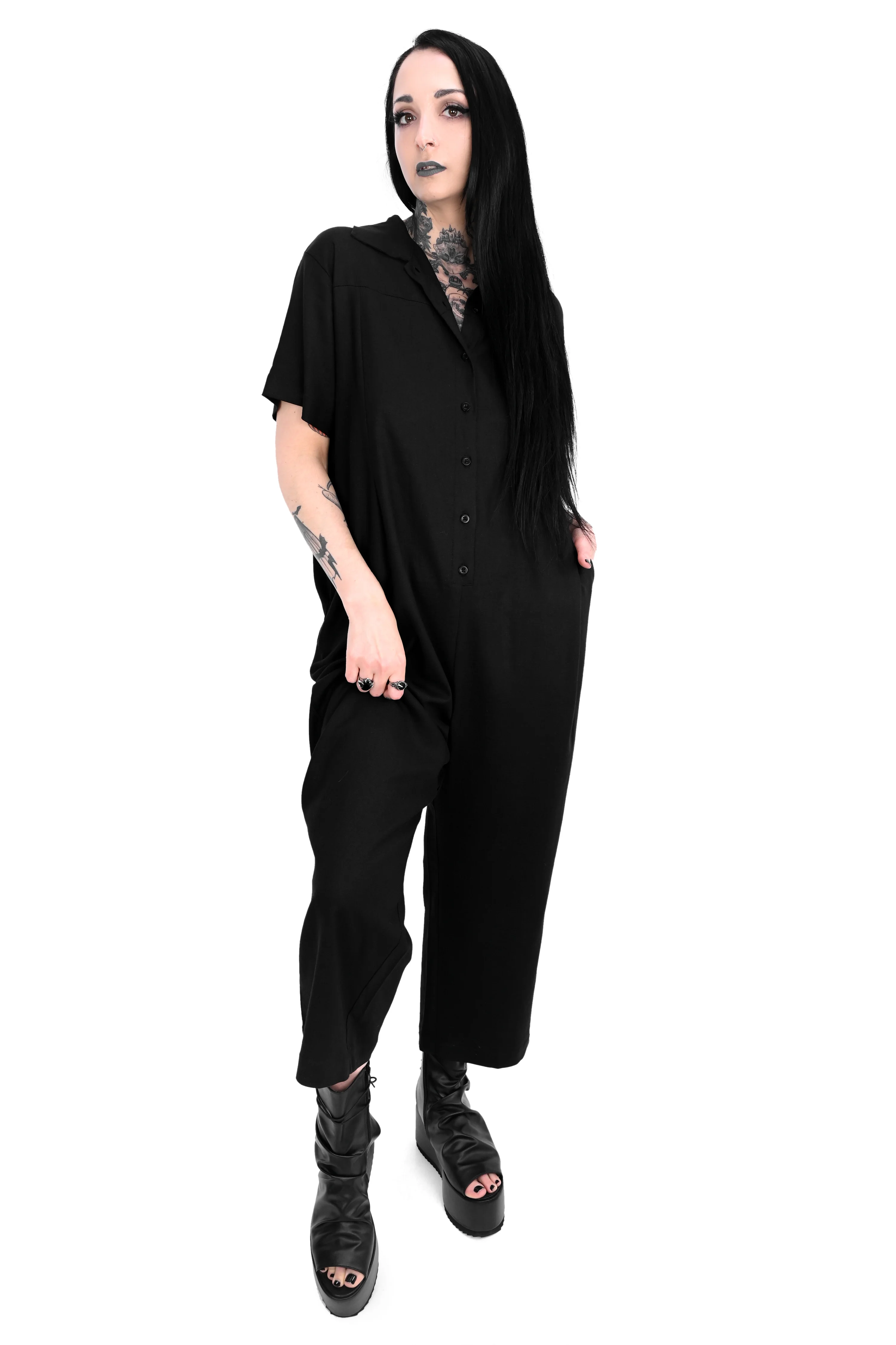 Unisex Boiler Button Up Jumpsuit - Image 4