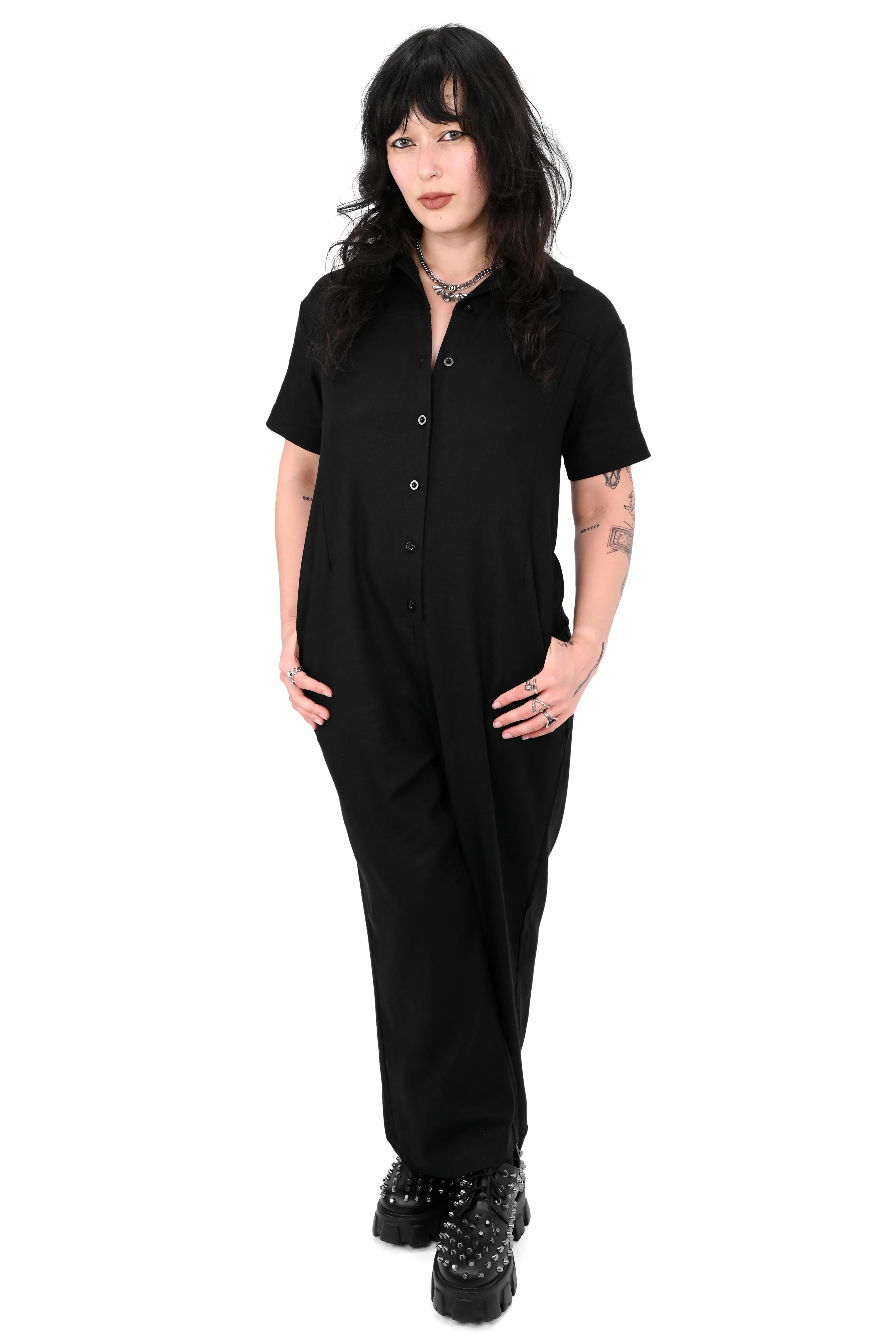 Unisex Boiler Button Up Jumpsuit - Image 7